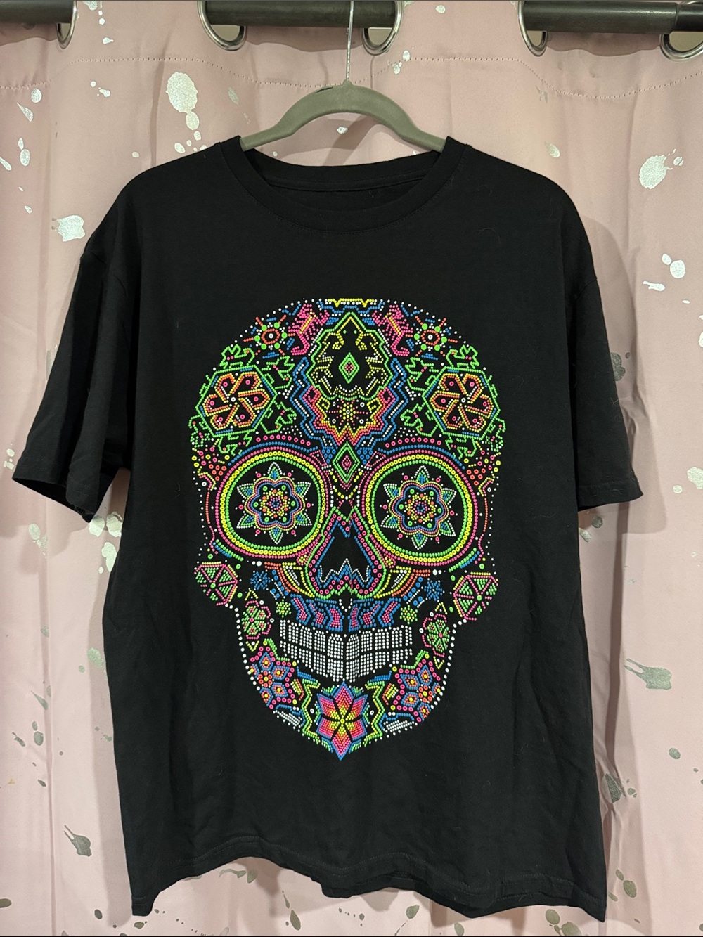 Neon Sugar Skull Graphic Tee